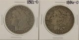 Lot of 1882-O & 1886-O $1 Morgan Silver Dollar Coins