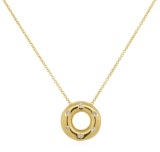 0.15 ctw Diamond Pendant With Chain - 14KT Yellow Gold