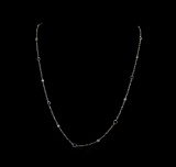 2.20 ctw Blue Sapphire and Diamond Necklace - 18KT White Gold