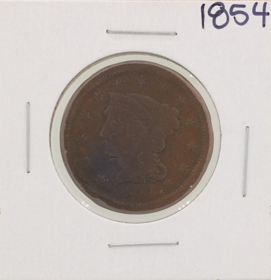 1854 Braided Hair Large Cent Coin