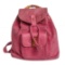 Gucci Vintage Pink Suede Leather Bamboo Backpack