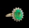 4.67 ctw Emerald and Diamond Ring  - 14KT Yellow Gold