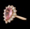 1.32 ctw Pink Tourmaline and Diamond Ring - 14KT Rose Gold
