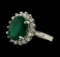 3.75 ctw Emerald and Diamond Ring - 14KT White Gold