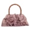 Gucci Pink Brown Leather Floral Bamboo Tote Bag