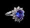 2.58 ctw Tanzanite and Diamond Ring - 14KT White Gold