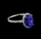 2.60 ctw Tanzanite and Diamond Ring - 14KT White Gold