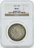1827 Capped Bust Half Dollar Coin NGC MS61 - Great Toning