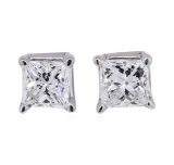 1 ctw Diamond Earrings - 10KT White Gold