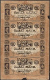 Uncut Sheet of 1800's $20 Canal Bank Obsolete Notes