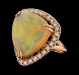 19.78 ctw Opal and Diamond Ring - 14KT Rose Gold
