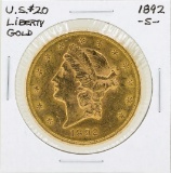 1892-S $20 Liberty Double Eagle Gold Coin
