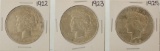 1922, 1923, 1925 $1 Peace Silver Dollar Coins