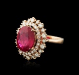14KT Rose Gold 6.64 ctw Ruby and Diamond Ring