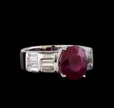 Ruby and Diamond Ring - 18KT White Gold