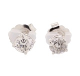 1.07 ctw Diamond Earrings - 14KT White Gold