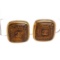 Chanel Gold Glass Stamp Seal CC Square Clip On Earrings 99A