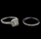 1.50 ctw Diamond Wedding Ring Set - 14KT White Gold