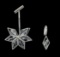 Snow Flake Crystal Earrings - Silver Plated