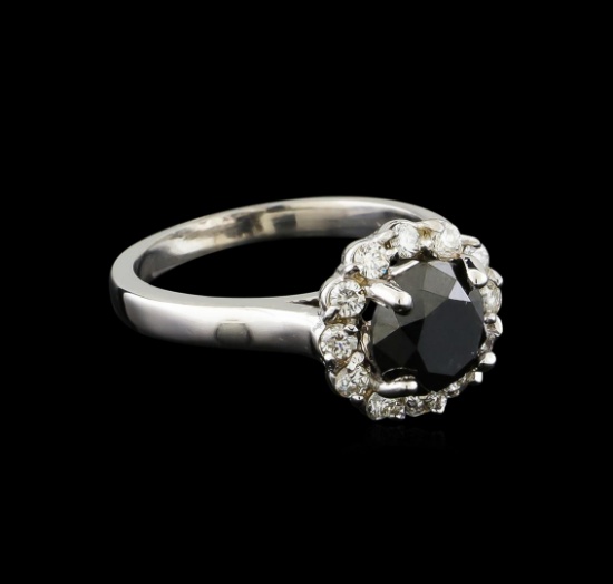 2.86 ctw Black Diamond Ring - 14KT White Gold