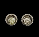 2.24 ctw Diamond Earrings - 14KT White Gold