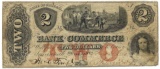 1861 $2 Bank of Commerce, Savannah, GA Obsolete Bank Note