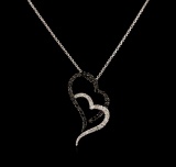 0.36 ctw Diamond Pendant With Chain - 10KT White Gold
