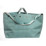 Gucci Blue White Canvas Leather Large GG Tote Shoulder Bag