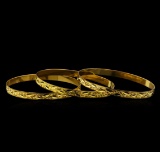 18KT Yellow Gold Bracelet Set