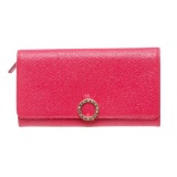 Bvlgari Hot Pink Leather Long Continental Wallet