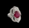 14KT White Gold 4.42 ctw Ruby and Diamond Ring