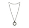 Crystal Pave Circle Pendant Necklace - Rhodium Plated