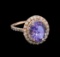 5.53 ctw Tanzanite and Diamond Ring - 14KT Rose Gold