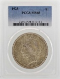 1925 $1 Peace Silver Dollar Coin PCGS MS65