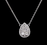 14KT White Gold 0.85 ctw Diamond Necklace