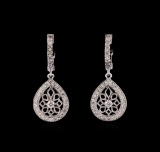 0.74 ctw Diamond Earrings - 14KT White Gold