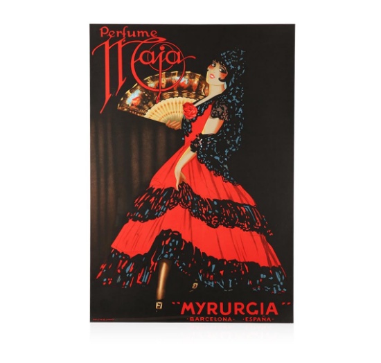 Perfume Maja Myrurgia Hand Pulled Lithograph Vintage Poster