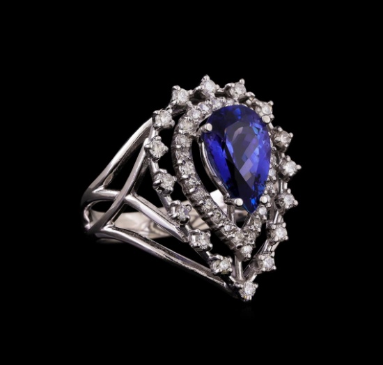 14KT White Gold 2.65 ctw Tanzanite and Diamond Ring