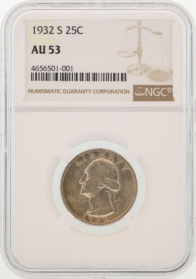 1932-S Washington Quarter Coin NGC AU53