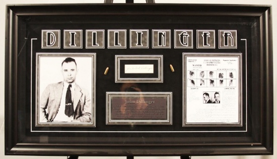 John Dillinger Autographed Bullet Collage