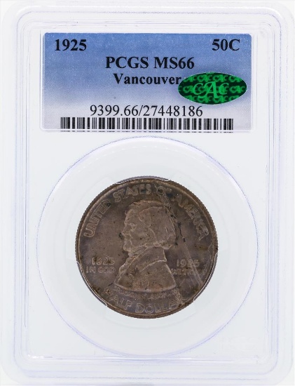 1925 Vancouver Commemorative Half Dollar Coin PCGS MS66 CAC