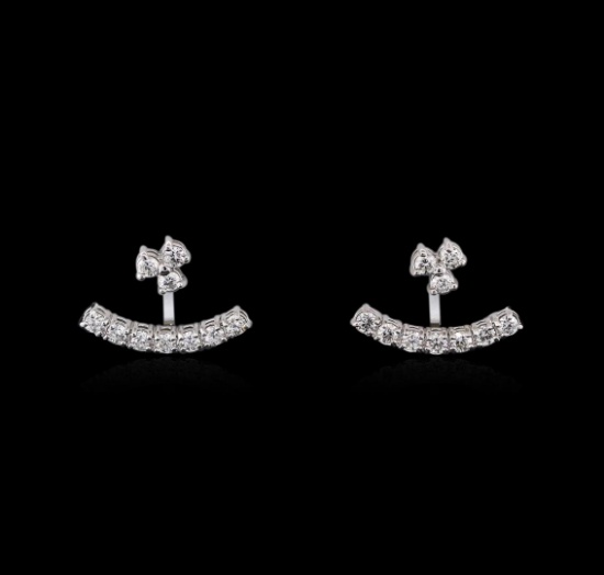 0.91 ctw Diamond Earrings - 14KT White Gold