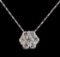 14KT White Gold 2.10 ctw Diamond Pendant With Chain