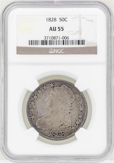 1828 Capped Bust Half Dollar Coin NGC AU55