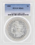 1885 $1 Morgan Silver Dollar Coin PCGS MS63