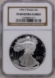 1994 $1 American Silver Eagle Proof Coin NGC PF69 Ultra Cameo