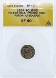 1654 Poland Solidus Coin ANACS EF40