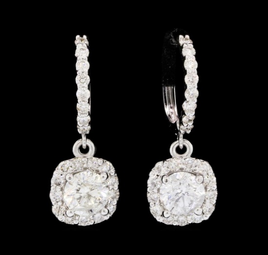 2.72 ctw Diamond Earrings - 14KT White Gold