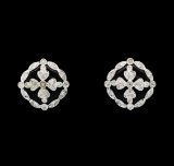 0.47 ctw Diamond Earrings - 14KT White Gold