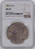 1881-S $1 Morgan Silver Dollar Coin NGC MS65 Amazing Toning